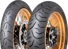 Primo piano del battistrada Dunlop Trailmax Meridian 90/90V21 (54 V) Anteriore TL